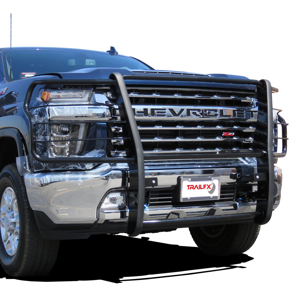 TrailFX Grille Guard For Chevrolet Silverado 2500 HD, Chevrolet Silverado 3500 HD - Grille Guard, TFX Grille Guards, 1-1/2 Inch Diameter, With (E0038B)