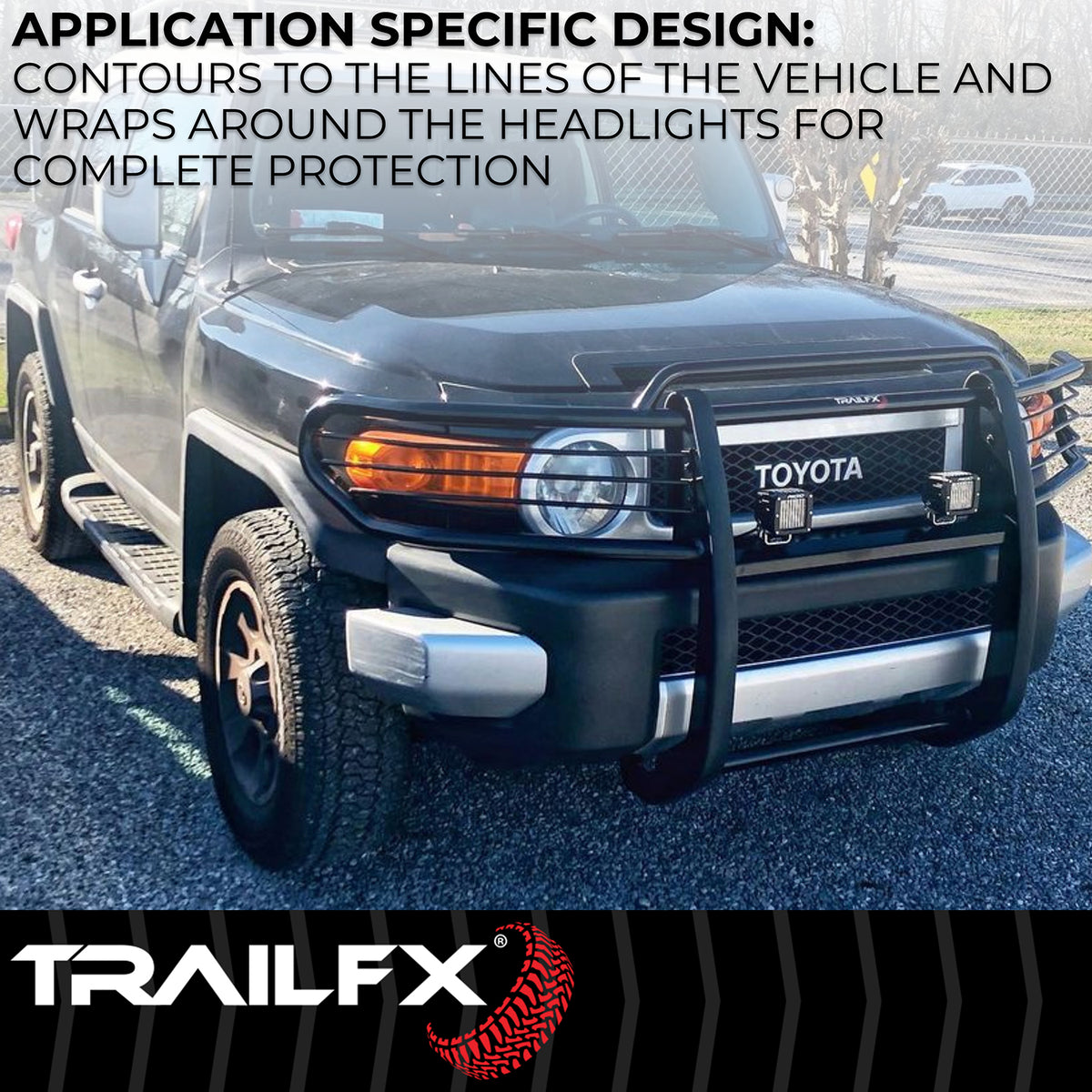 TrailFX Grille Guard For Toyota Tundra - 1-1/2 Inch Diameter, With Brush Guard, Without Skid Plate (E0049T)