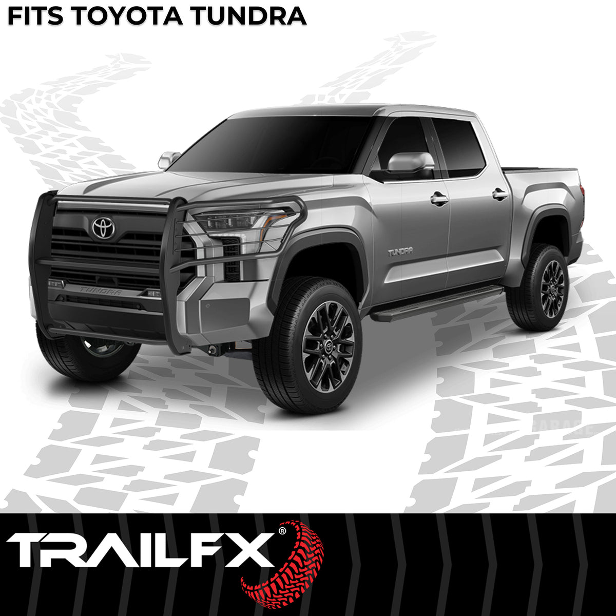 TrailFX Grille Guard For Toyota Tundra - 1-1/2 Inch Diameter, With Brush Guard, Without Skid Plate (E0049T)