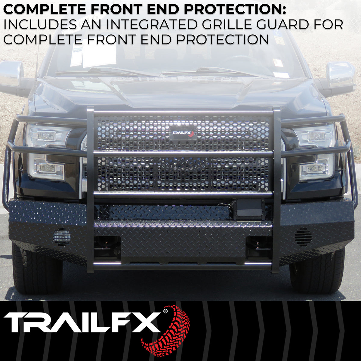 TrailFX Bumper For Ford Trucks - One Piece Design, Direct Fit, Use Original/ Factory (FX3002A)