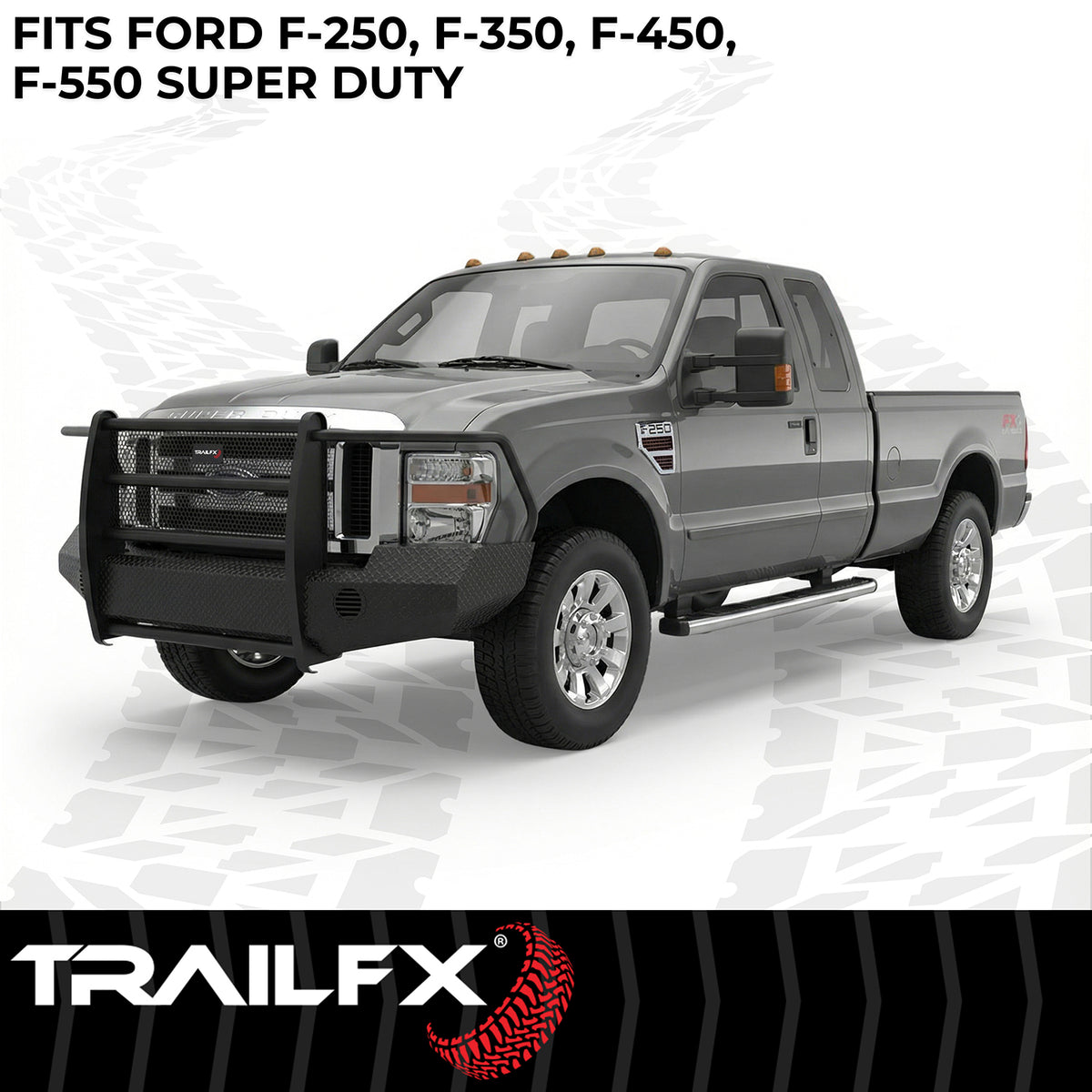 TrailFX Bumper For Ford Trucks - One Piece Design, Direct Fit, Use Original/ Factory (FX3002A)