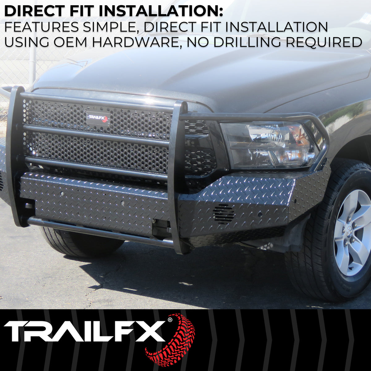 TrailFX Bumper For Dodge Ram 1500, Ram 1500 - One Piece Design, Direct Fit, Use Original/ Factory (FX3012A)