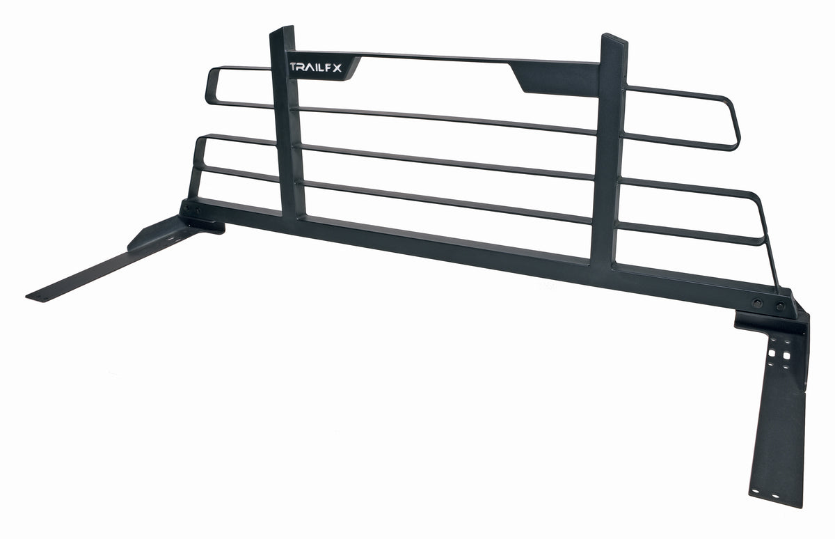 TrailFX Truck Cab Protector / Headache Rack - Powder Coated, Titanium Black, Steel, With Mounting Kit (HR001B)