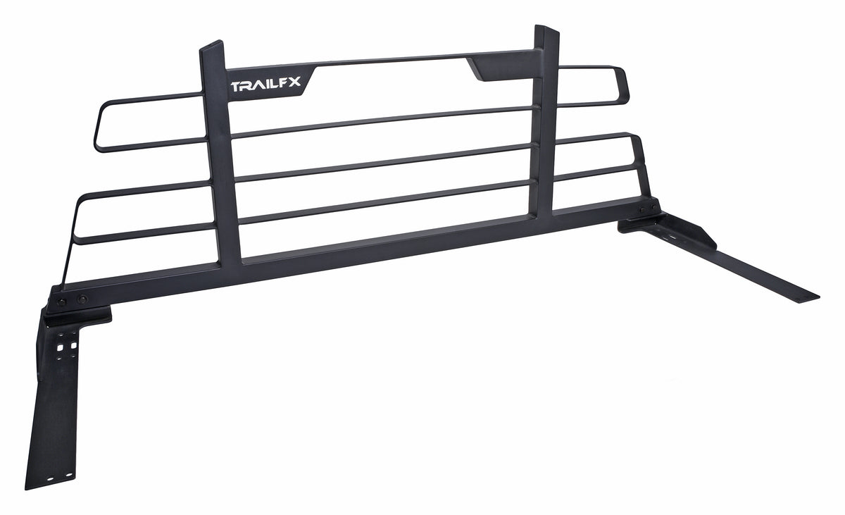 TrailFX Truck Cab Protector / Headache Rack - Powder Coated, Titanium Black, Steel, With Mounting Kit (HR001B)