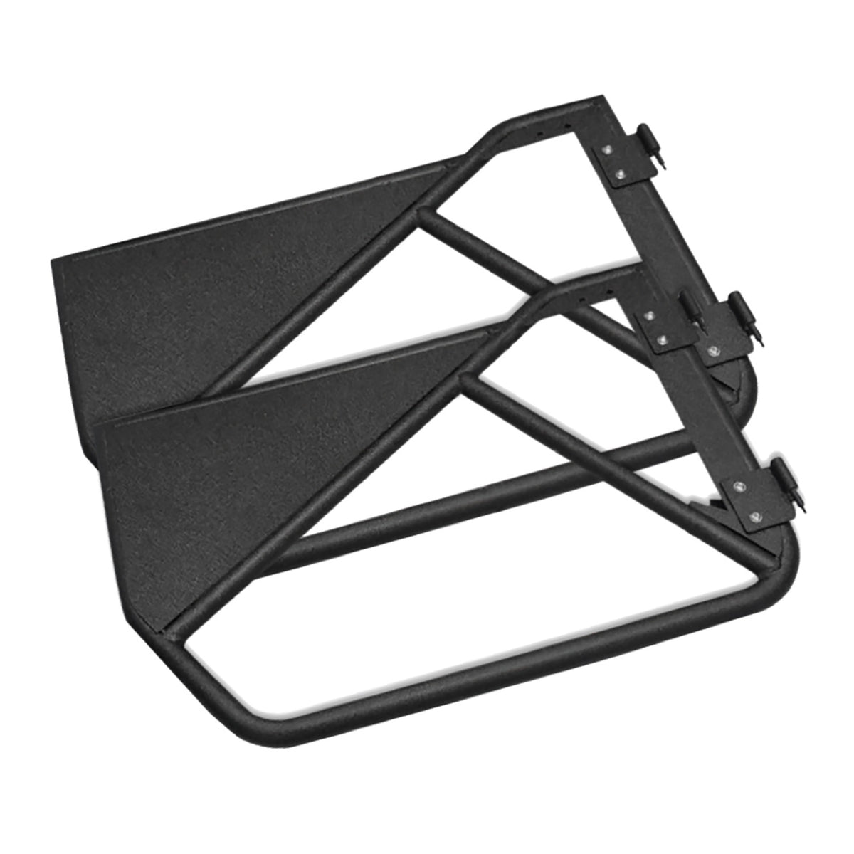 TrailFX Door For Jeep Wrangler, Jeep Wrangler JK - Tubular Full Door Textured Powder Coated Black Steel Set Of (J051FD)