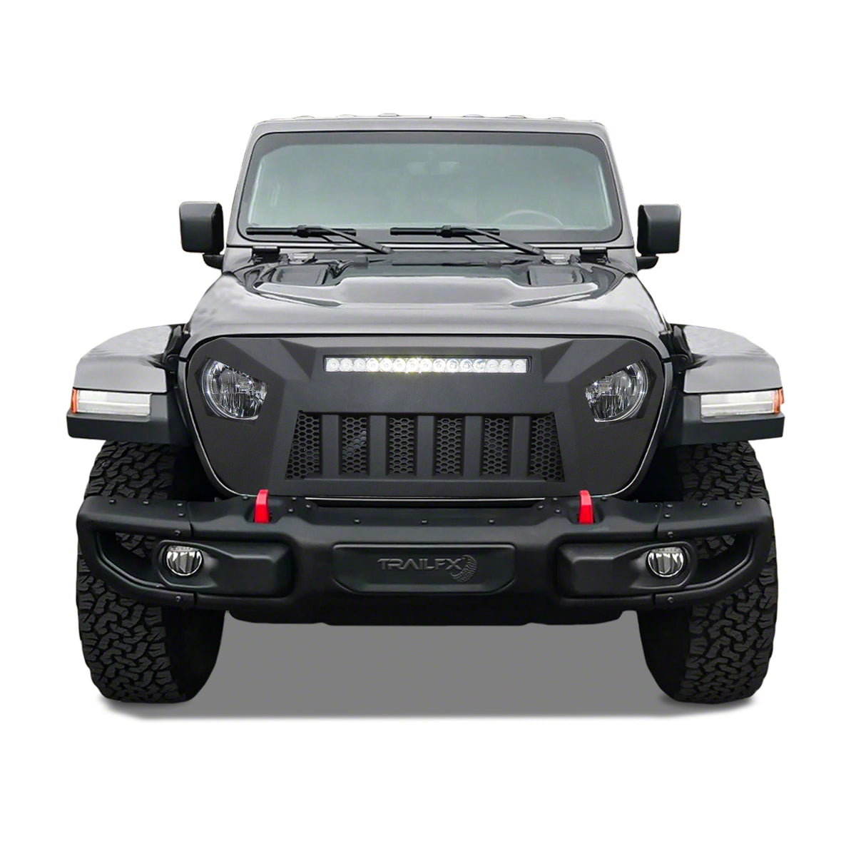 TrailFX Grille For Jeep Wrangler - Replacement, 1 Piece, With LED Light Bar Cutout (JL09T)