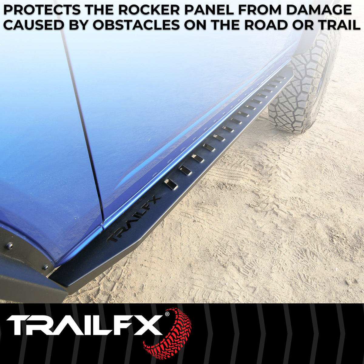 TrailFX Running Board For Chevrolet, GMC Trucks - Tube, With Two Step Area Per Bar (ORB012)