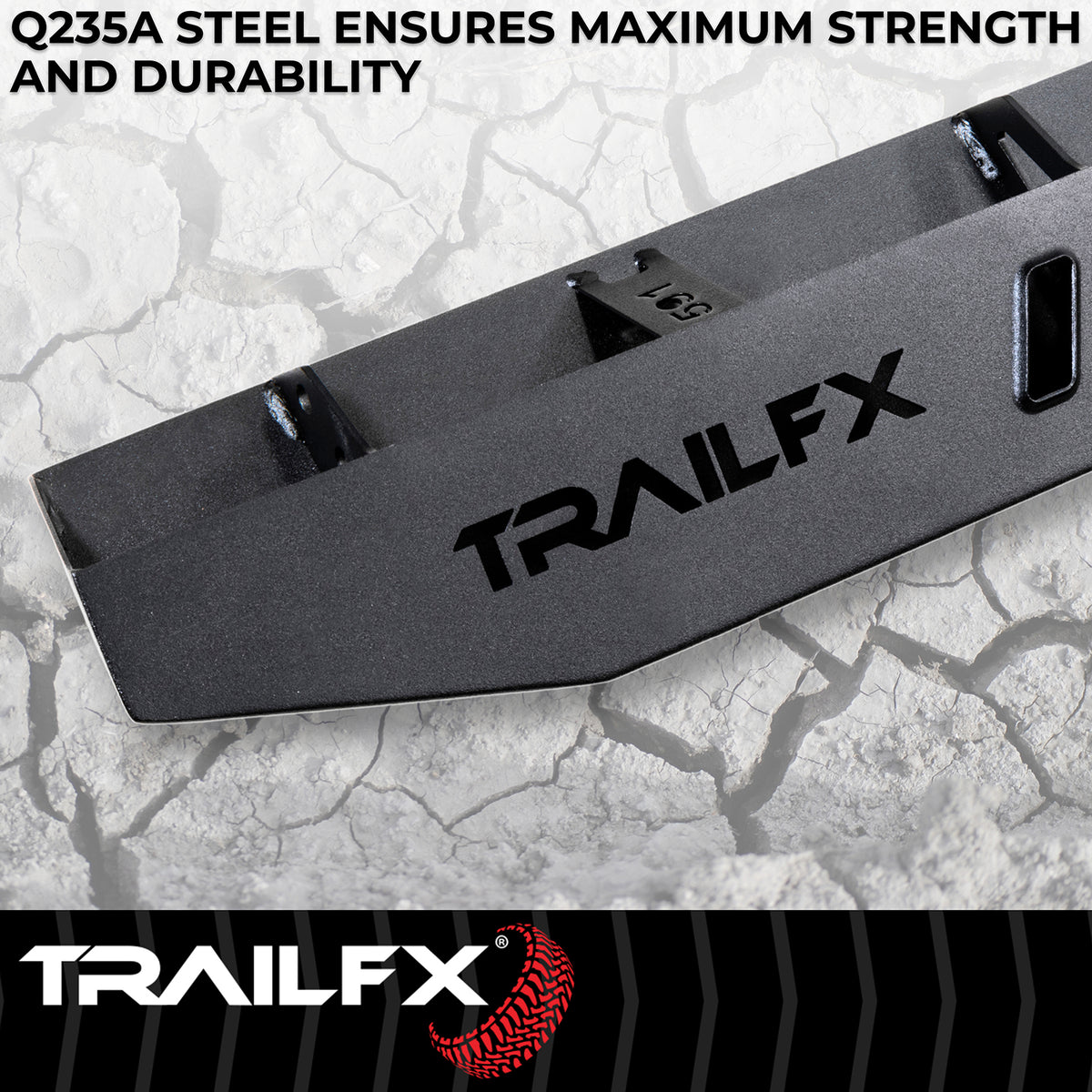 TrailFX Running Board For Ford Trucks - Tube, With Two Step Area Per Bar (ORB014)
