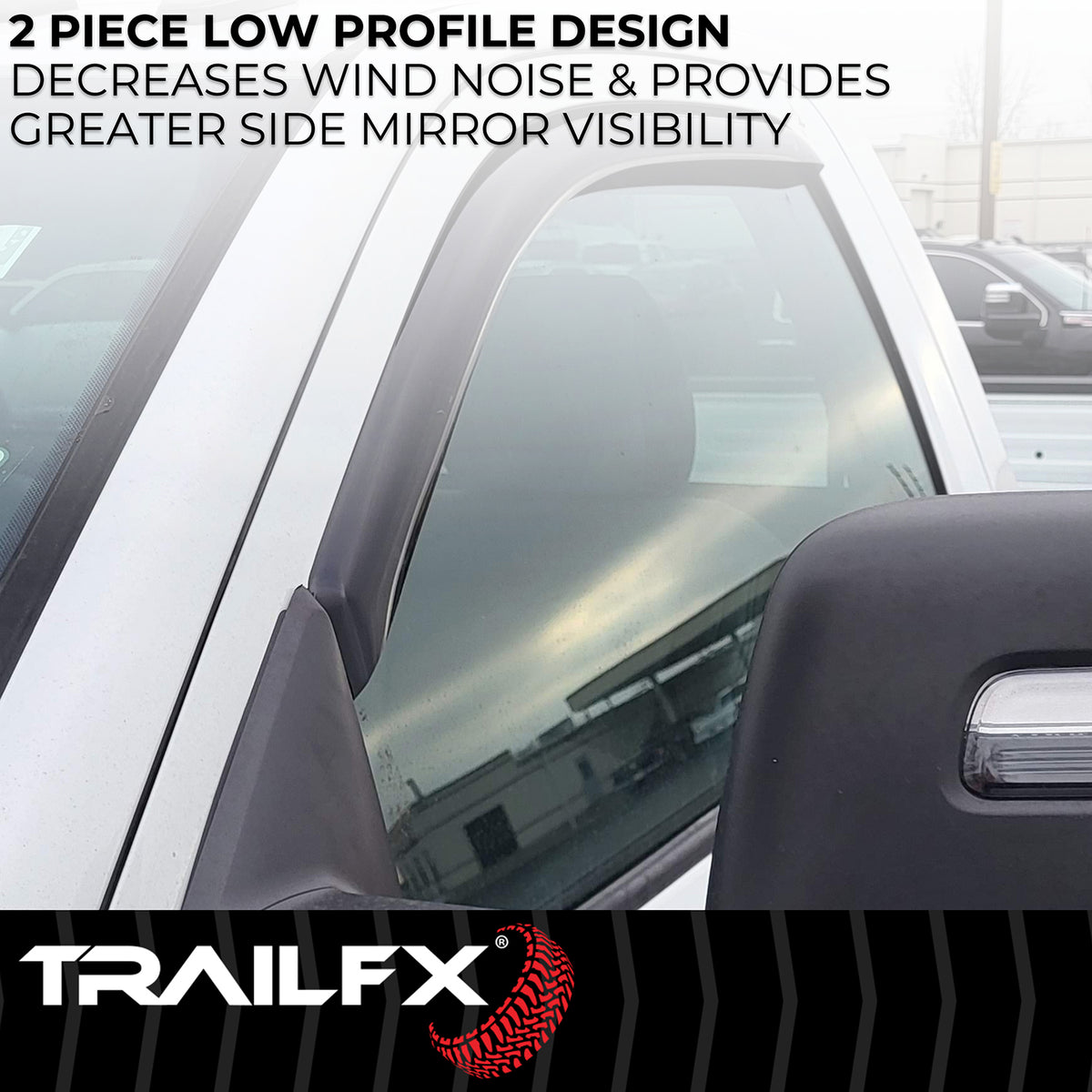 TrailFX Side Window Deflector For Dodge, Ram Trucks - Low Profile, In-Channel, Set of 2 (2002IC)