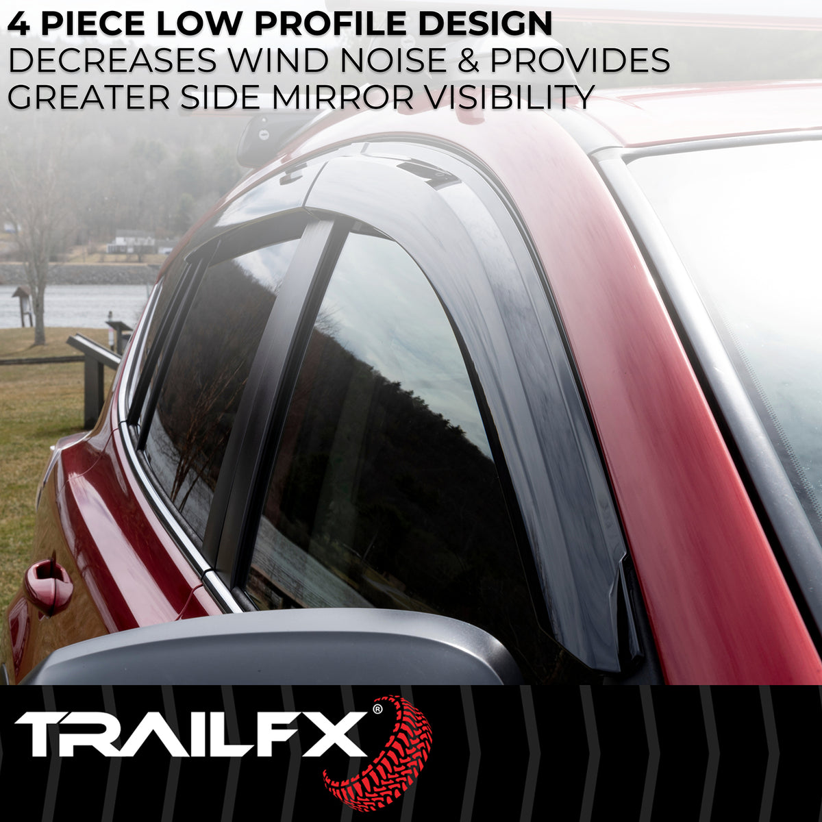 TrailFX Side Window Deflector For Chevrolet Trax - Low Profile, Set of 4 (4116H)