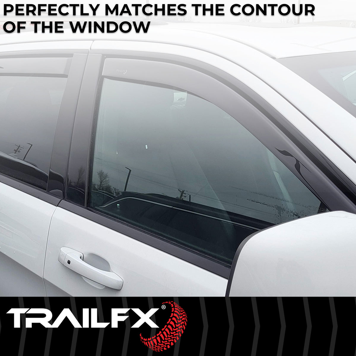 TrailFX Side Window Deflector For Jeep Grand Cherokee, Jeep Grand Cherokee WK - In-Channel, Smoke, Acrylic, Set of 4 (4252IC)