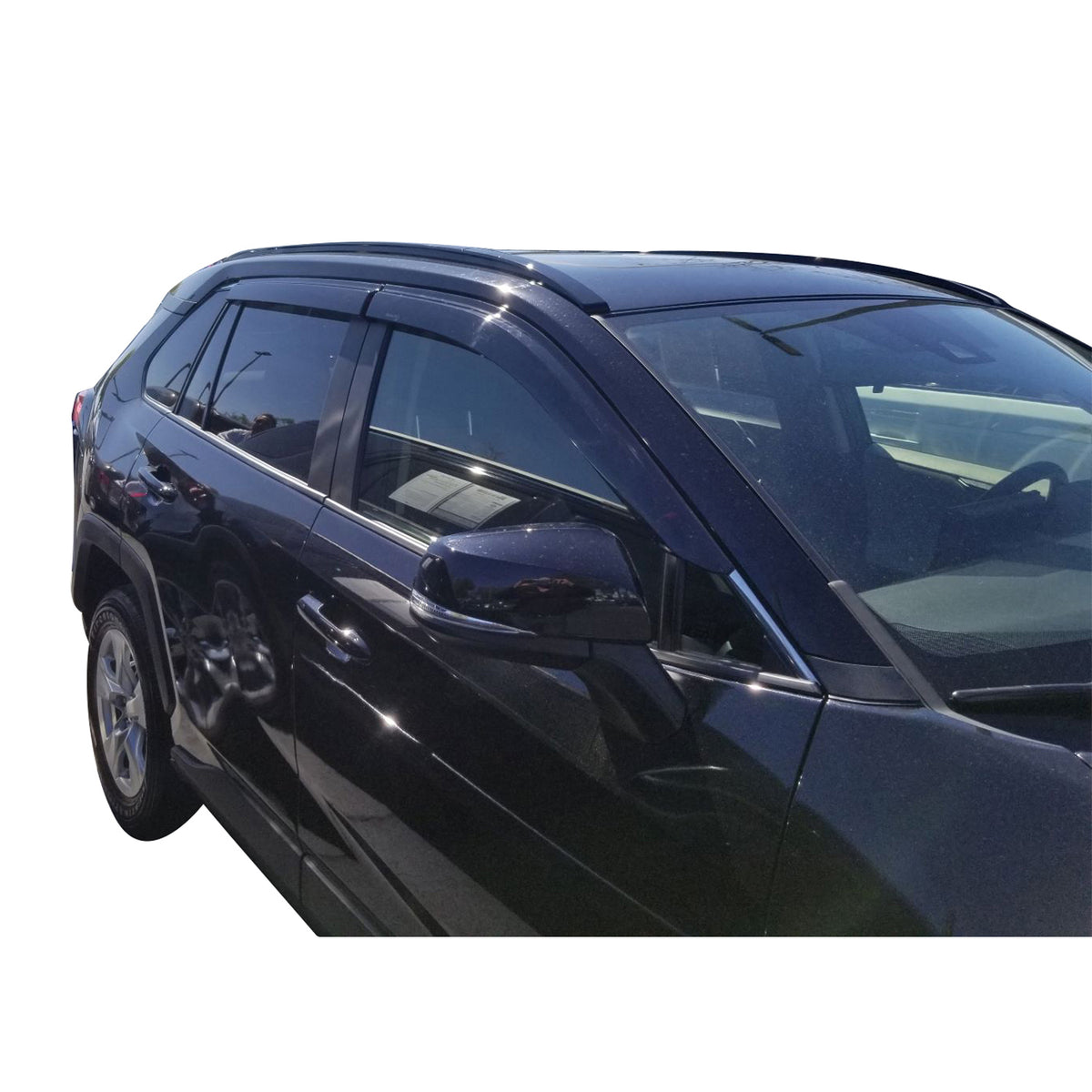 TrailFX Side Window Deflector For Toyota RAV4 - TrailFX Hood Protectors, Low Profile Mounting Hardware (4255H)