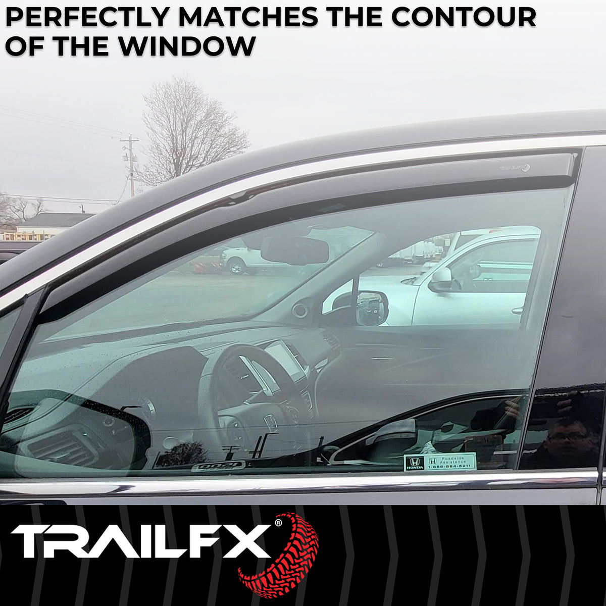TrailFX Side Window Deflector For Honda Ridgeline - In-Channel, Smoke, Acrylic, Set of 4 (4276IC)