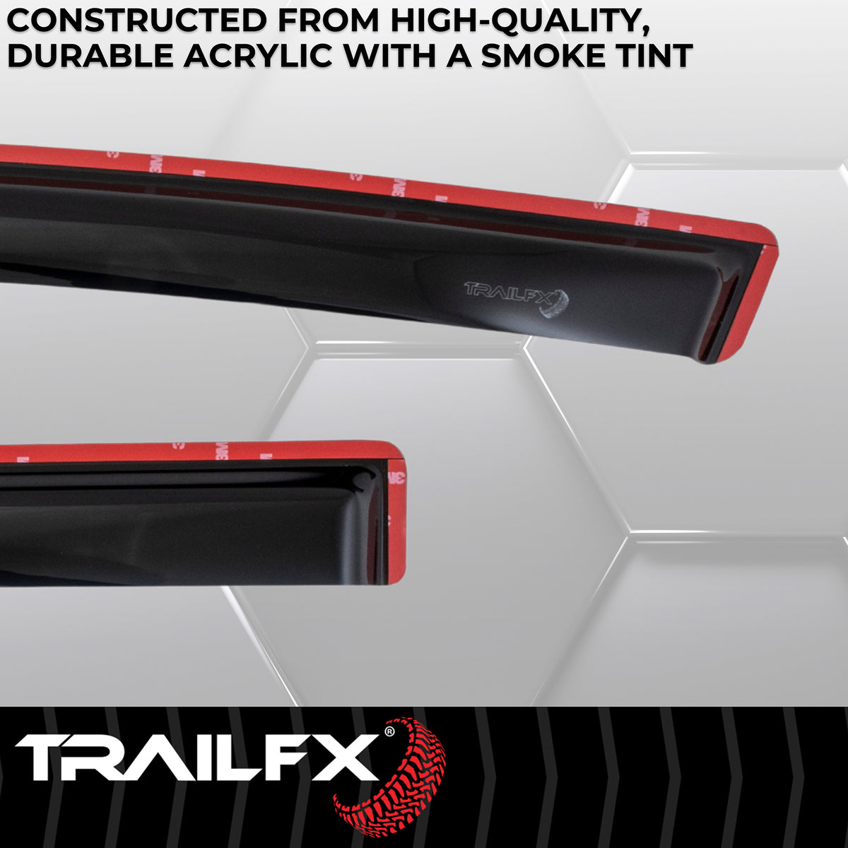 TrailFX Side Window Deflector For Honda Ridgeline - In-Channel, Smoke, Acrylic, Set of 4 (4276IC)