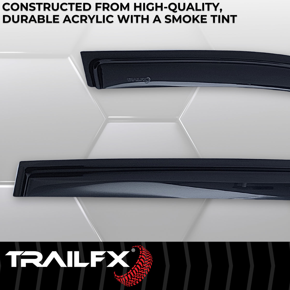 TrailFX Side Window Deflector For Jeep Grand Cherokee - Low Profile, Fits Front And Rear, Set Of 4 (4334H)