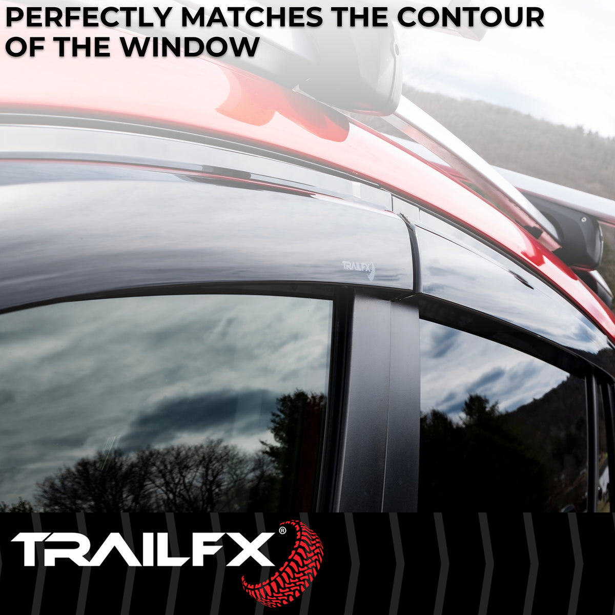 TrailFX Side Window Deflector For Cadillac Escalade, Chevrolet Tahoe, GMC Yukon - Low Profile, Fits Front And Rear, Set Of 4 (4706H)