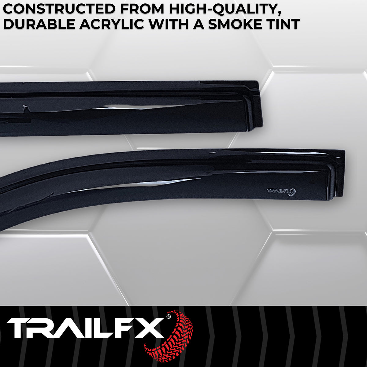TrailFX Side Window Deflector For Chevrolet Suburban, GMC Yukon XL - Low Profile, Fits Front And Rear, Set Of 4 (4716H)