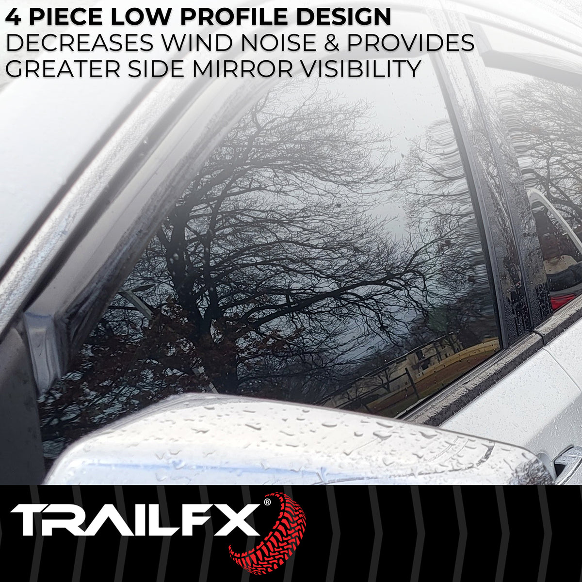 TrailFX Side Window Deflector For GMC Terrain - In-Channel, Smoke, Acrylic, Set of 4 (4812IC)