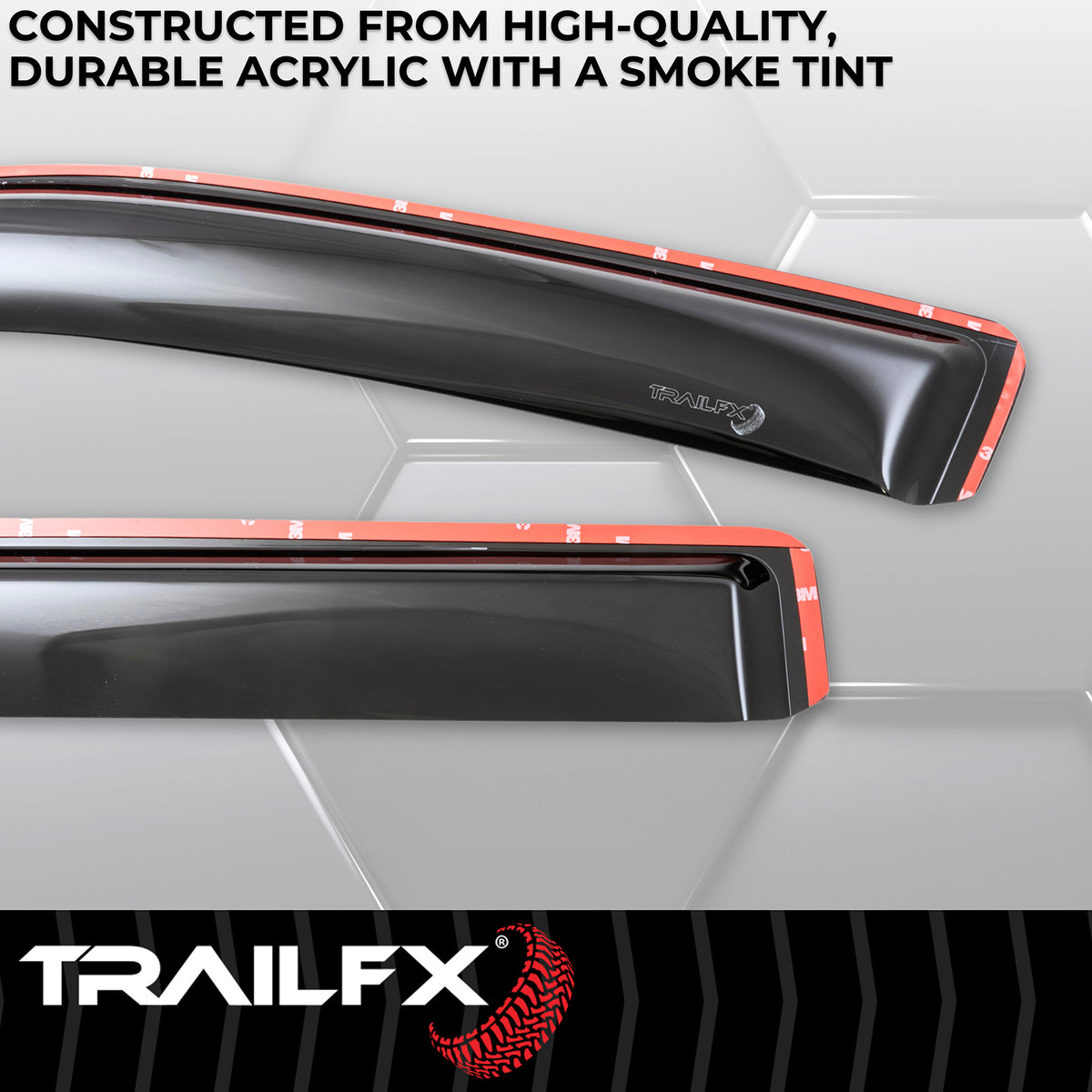 TrailFX Side Window Deflector For Toyota Tundra - In-Channel, Smoke, Acrylic, Set of 4 (4888IC)