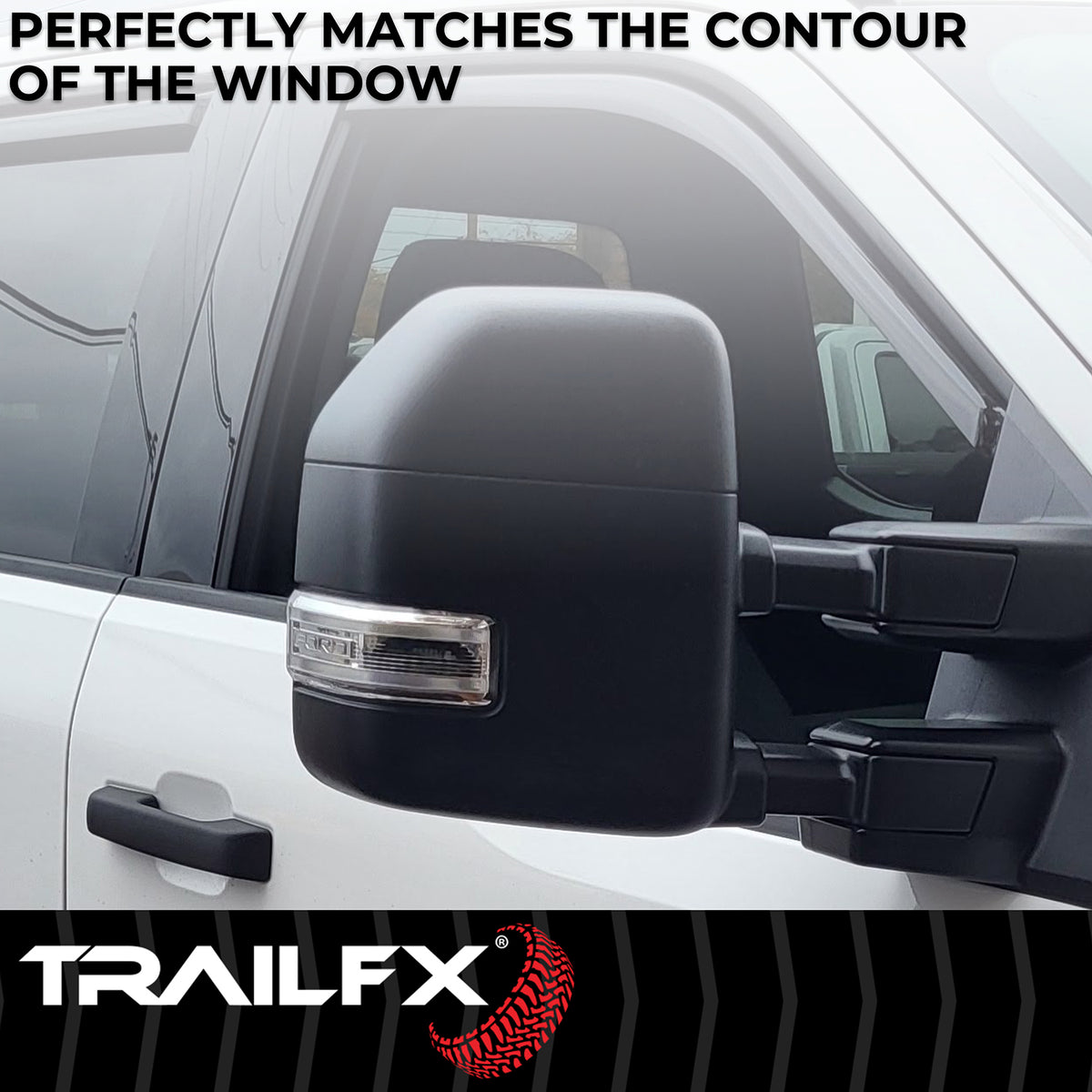 TrailFX Side Window Deflector For Ford F-150 - In-Channel, Smoke, Acrylic, Set of 4 (4975IC)