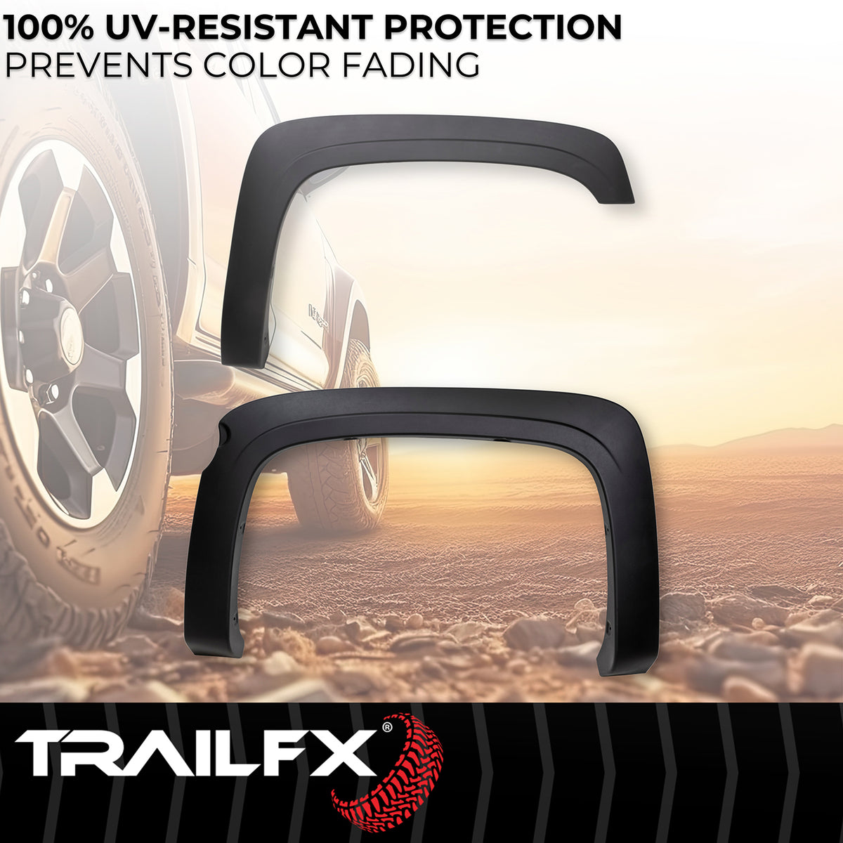 TrailFX Fender Flare For Chevrolet Silverado 1500 - Extended Tire Coverage, With Stainless Steel Hardware Kit (TFC3003OE)