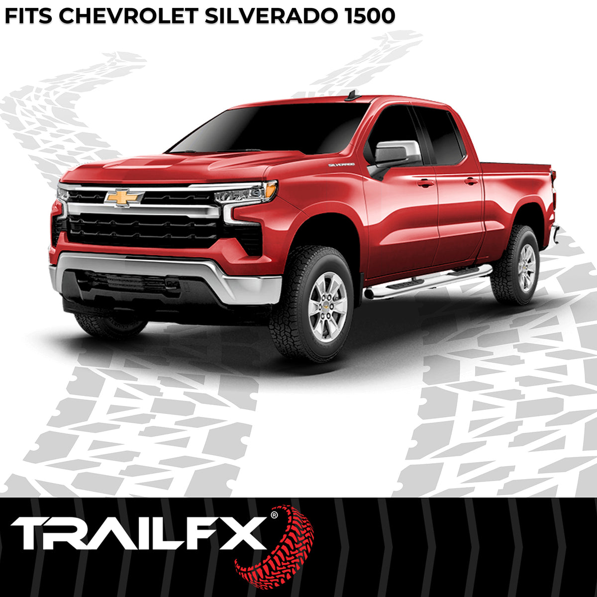 TrailFX Fender Flare For Chevrolet Silverado 1500 - Extended Tire Coverage, With Stainless Steel Hardware Kit (TFC3003OE)