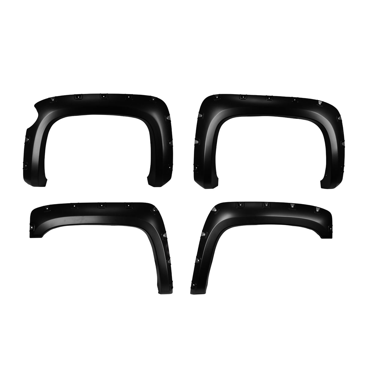 TrailFX Fender Flare For Chevrolet Silverado 1500 - Injected Polypropylene, With Polished Stainless And Black (TFC3003S)