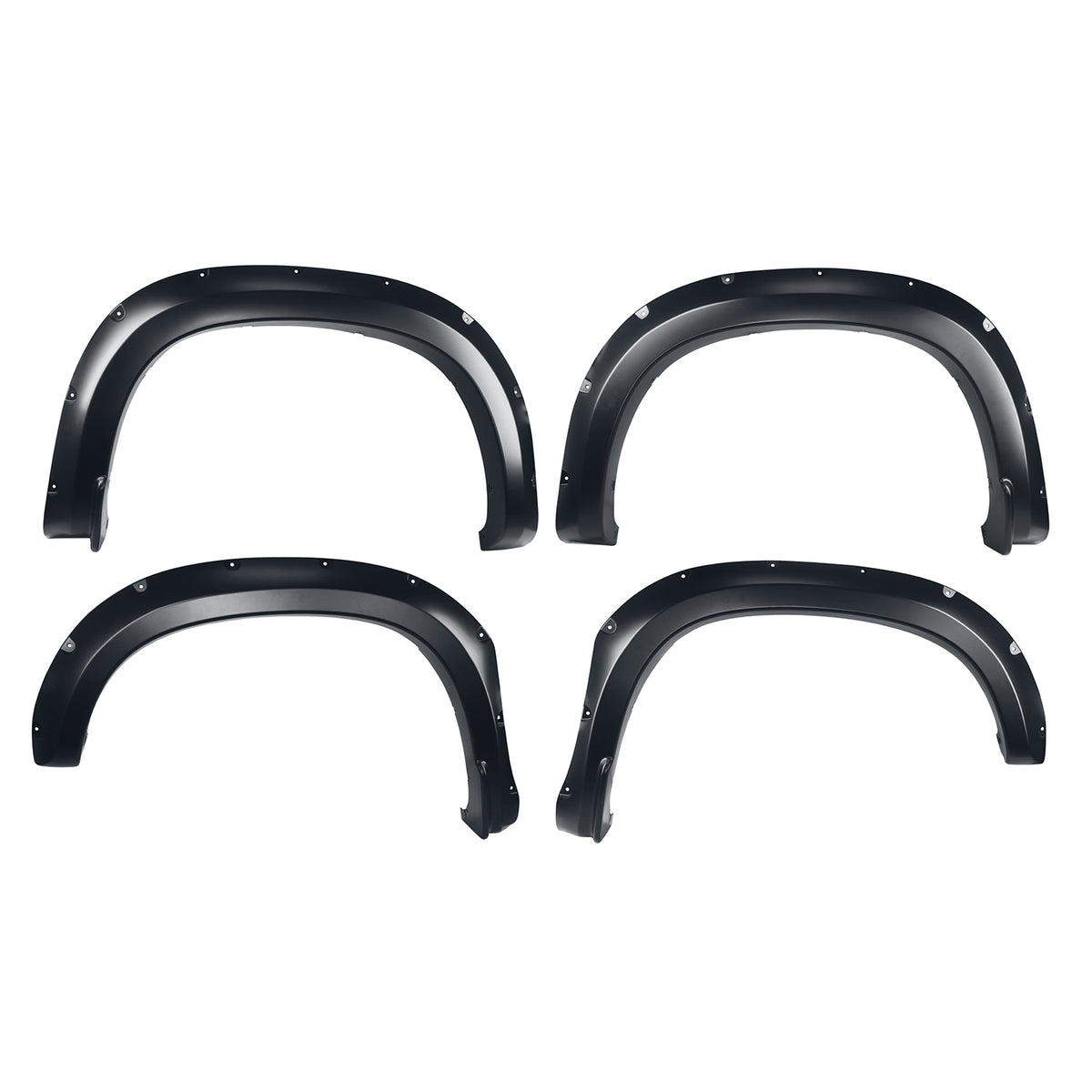 TrailFX Fender Flare For Chevrolet Silverado 1500, Chevrolet Silverado 1500 LTD - Injected Polypropylene, With Polished Stainless And Black (TFC3005S)