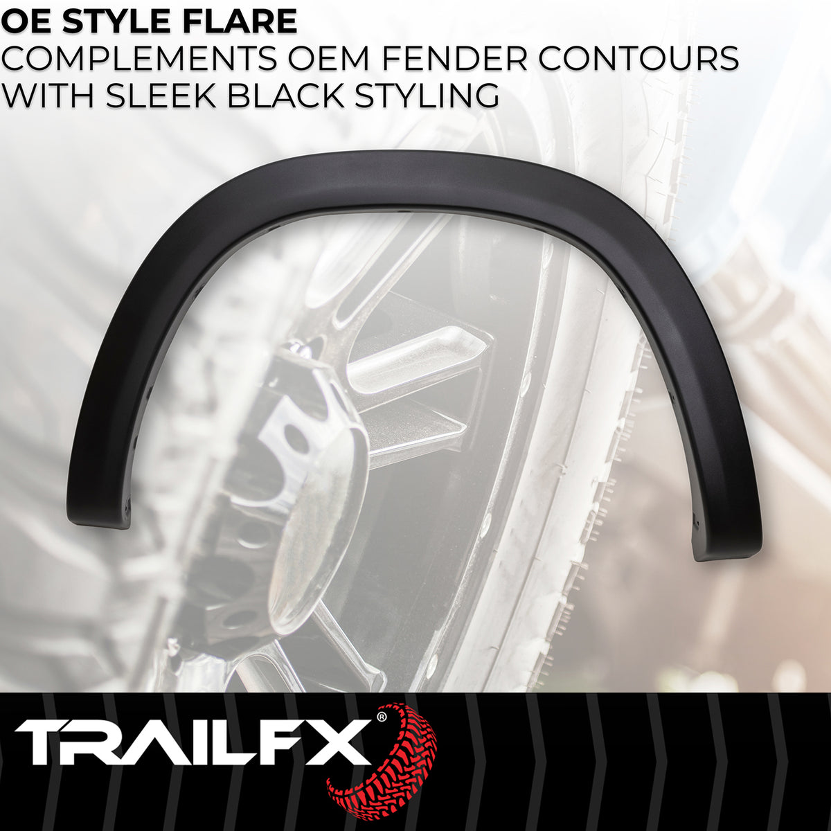 TrailFX Fender Flare For Ram 1500 - Black Smooth Paintable Finish, Extended Tire Coverage, With (TFD3005OE)