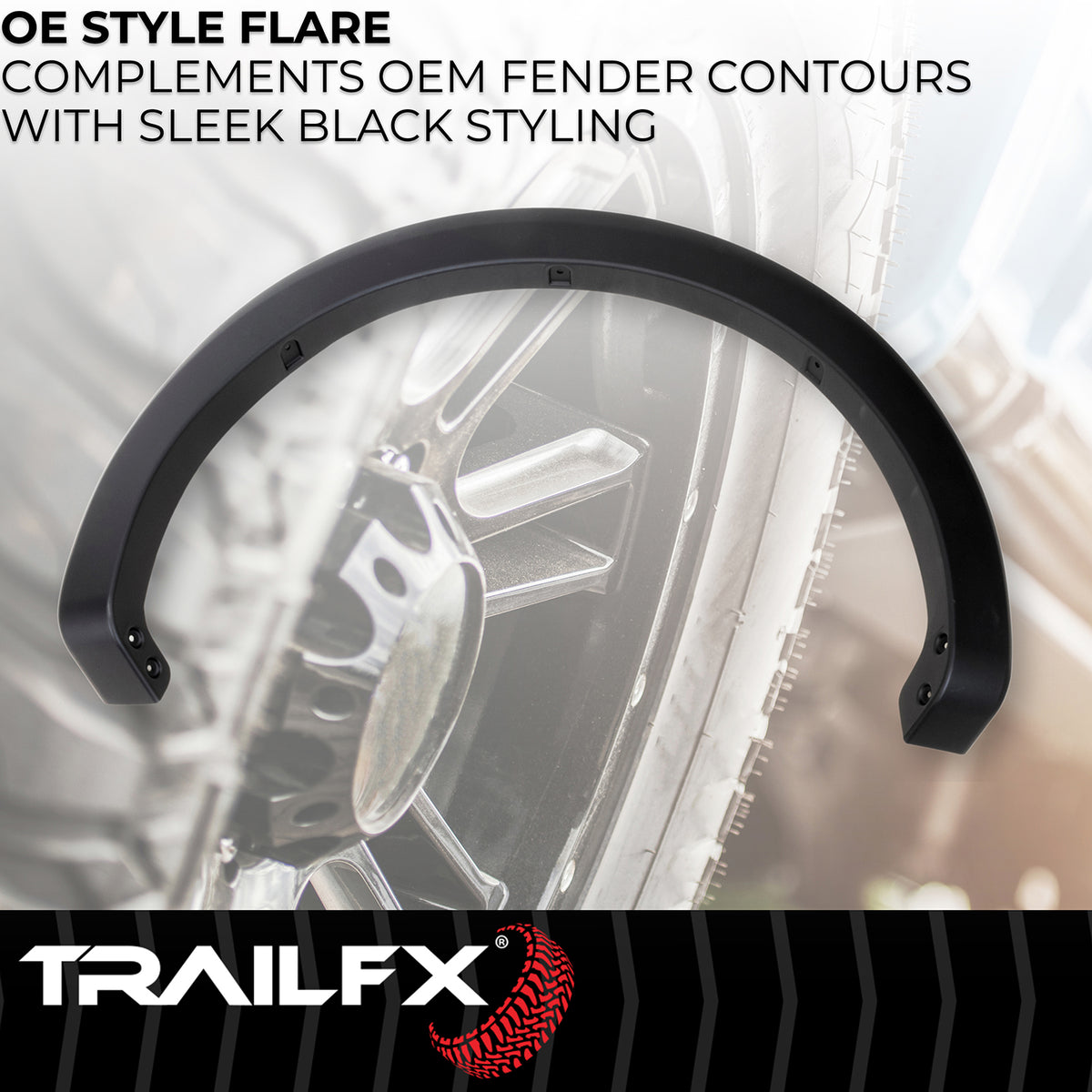 TrailFX Fender Flare For Ford F-150 - Extended Tire Coverage, With Stainless Steel Hardware Kit (TFF3011OE)
