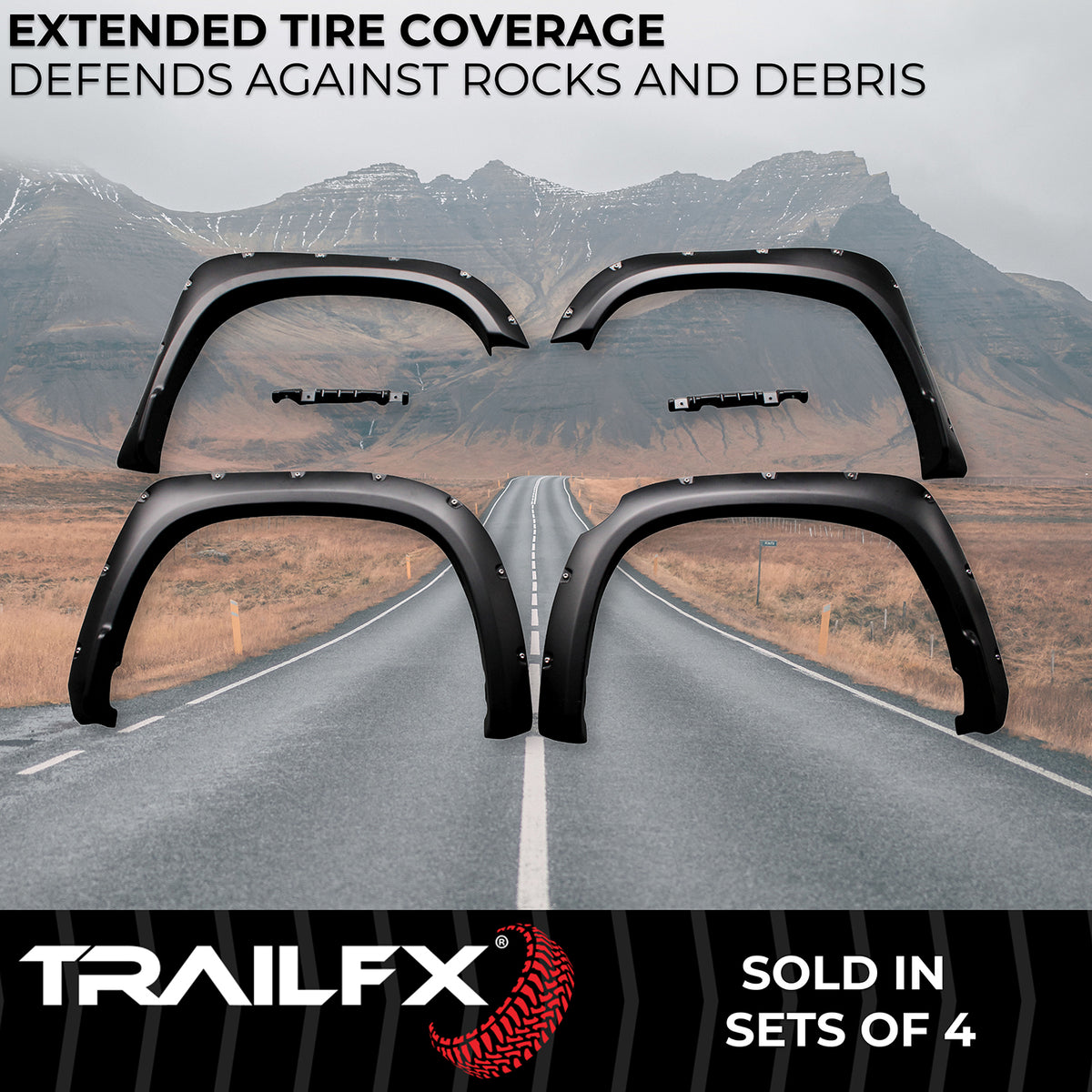 TrailFX Fender Flare For Toyota Tundra - Extended Tire Coverage, Injected Polypropylene, With (TFT3002S)