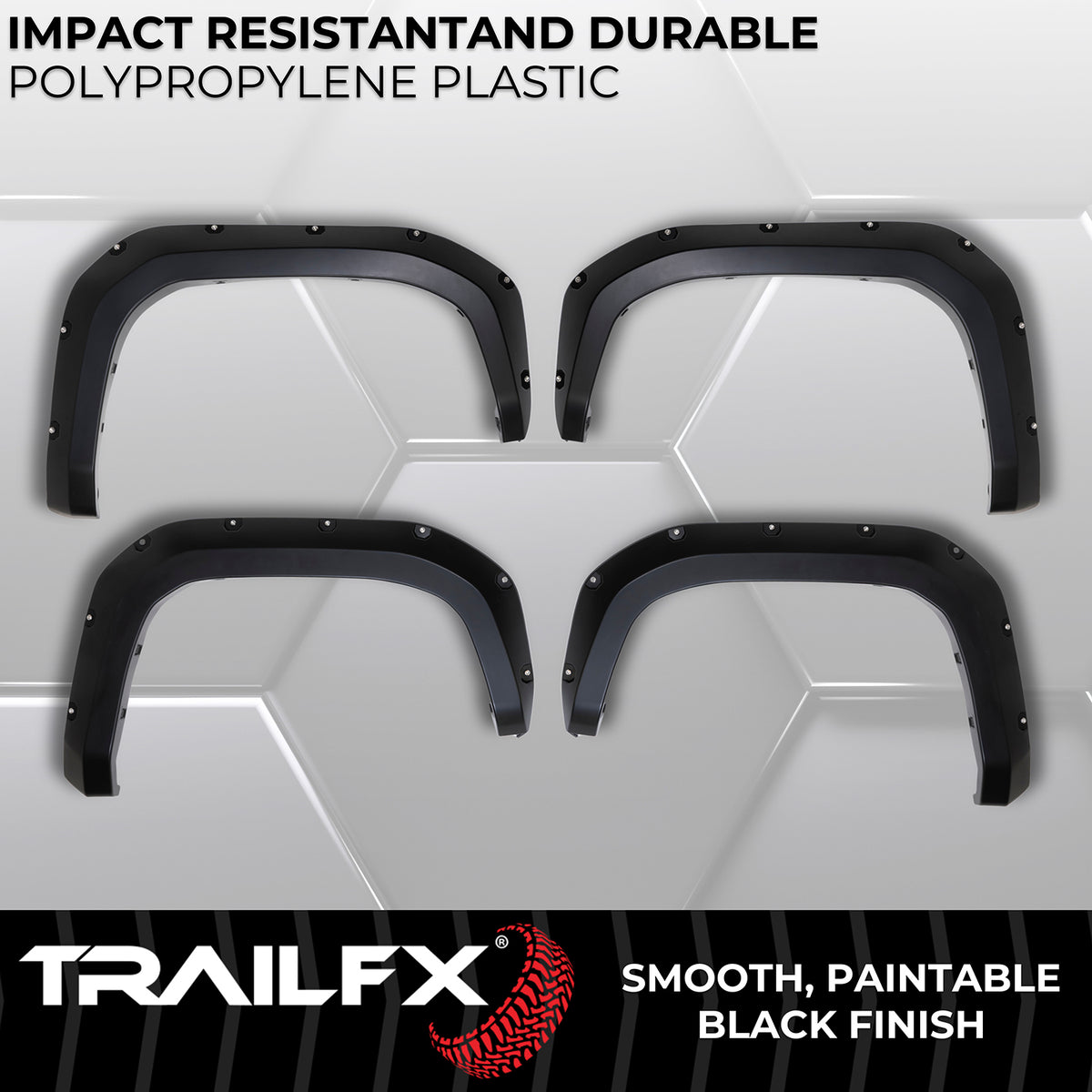 TrailFX Fender Flare For Toyota Tacoma - Black Smooth Paintable Finish, Injected Polypropylene, 5.7 (TFT3005S)