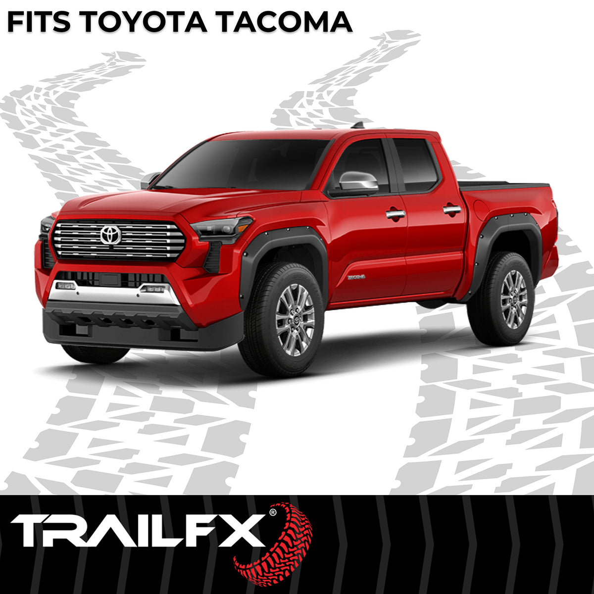 TrailFX Fender Flare For Toyota Tacoma - Black Smooth Paintable Finish, Injected Polypropylene, 5.7 (TFT3005S)