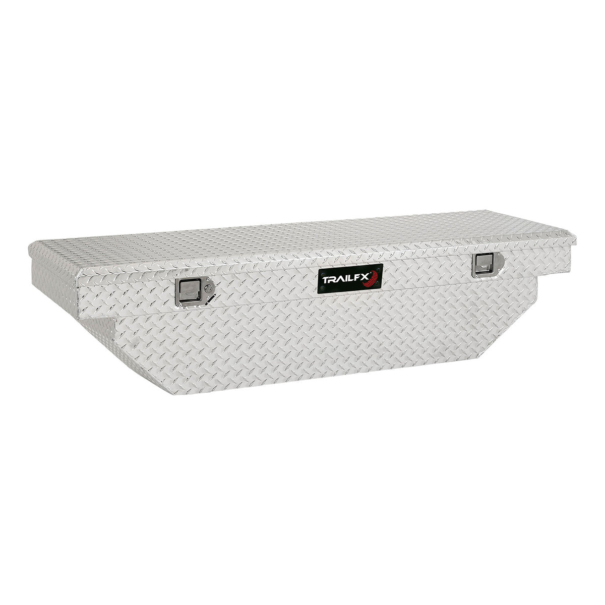 TrailFX Truck Tool Box - Crossover Angled Single Lid With Struts Diamond Tread (110631)