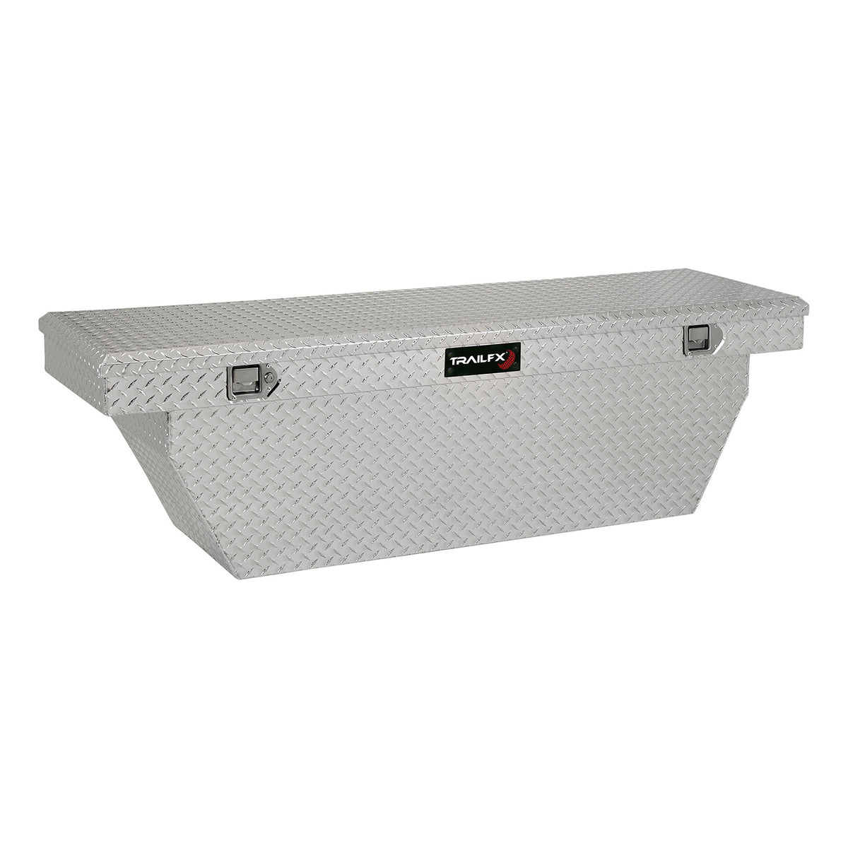 TrailFX Truck Tool Box - Crossover Deep Single Lid With Struts Diamond Tread Bright (111701)