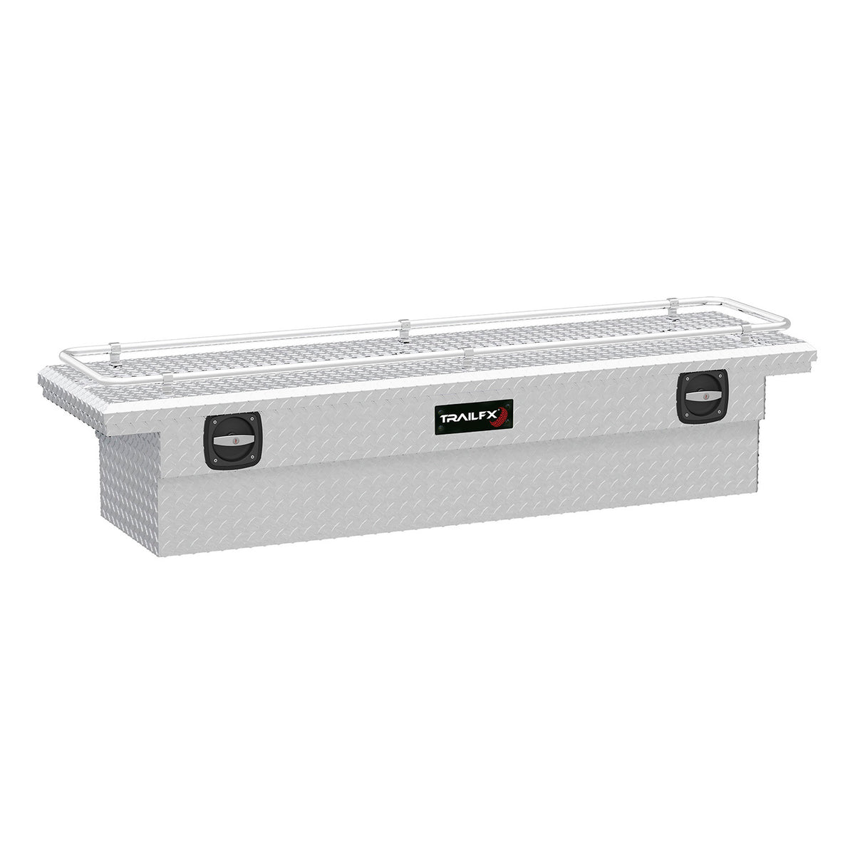 TrailFX Truck Tool Box For Dodge, Ford Trucks - Crossover Low Profile Single Lid Diamond Tread Bright (120721CR)