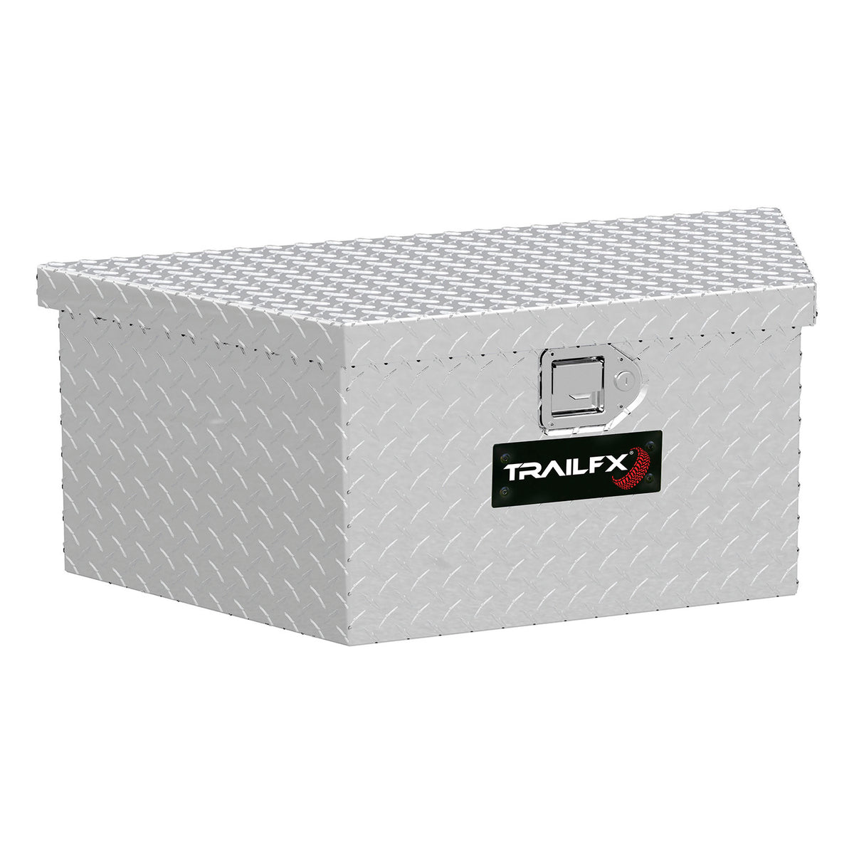 TrailFX Truck Tool Box - Trailer Tongue Single Lid With Struts Diamond Tread Bright (201191)