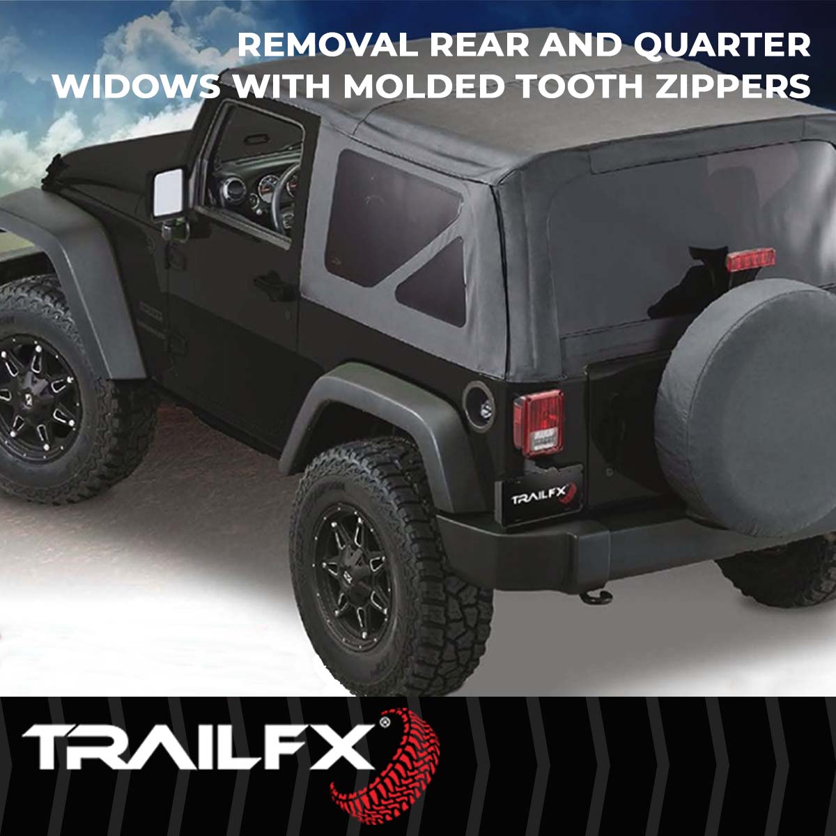 TrailFX Soft Top For Jeep Wrangler - Requires TrailFX 15433101 Soft Top Bow Sold Separately (JTOE001)