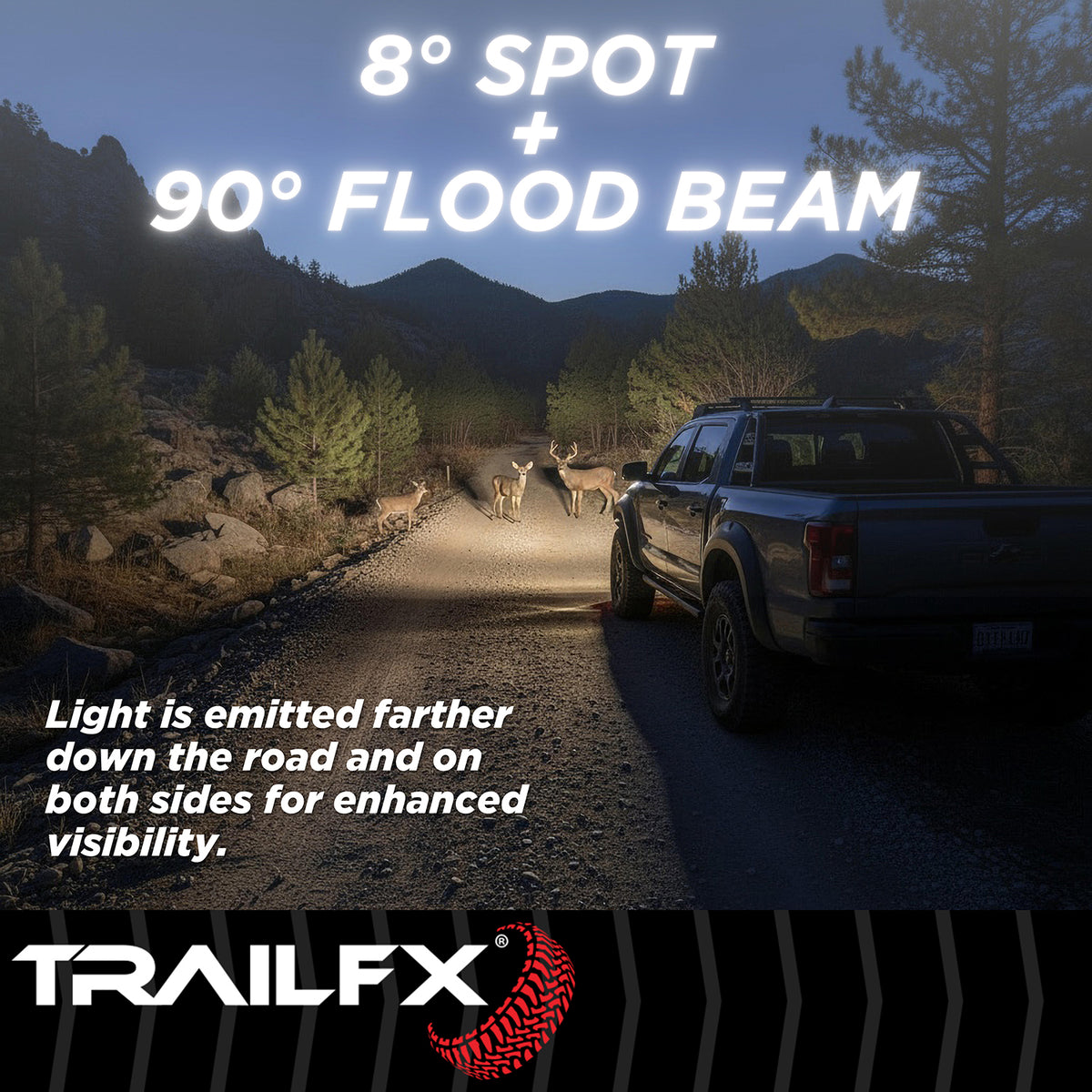 TrailFX Light Bar - 75 Watt Blubs Amp Draw 1.15 AMP At 12 Volts, 8 Degree Spot (20SRCM)