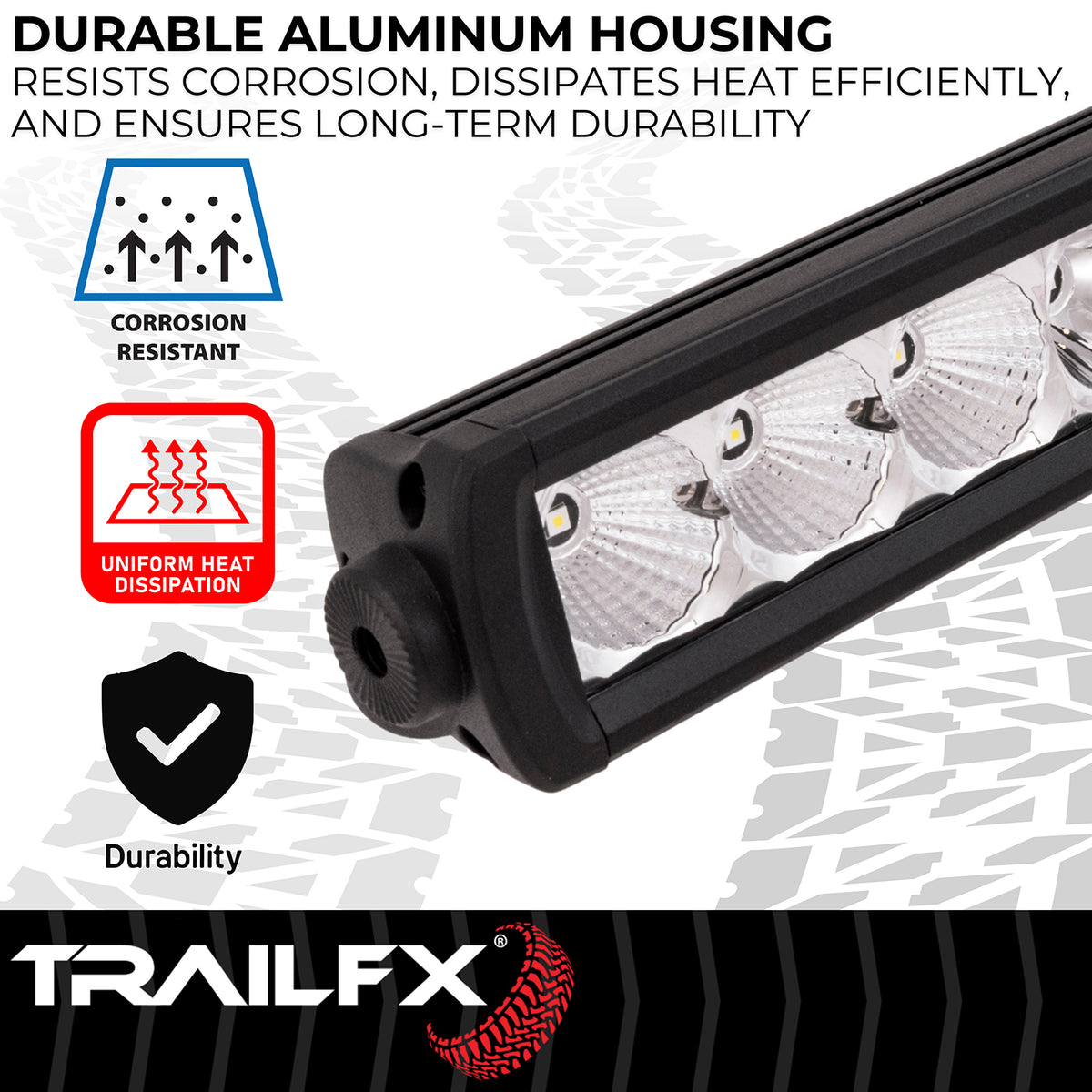 TrailFX Light Bar - 75 Watt Blubs Amp Draw 1.15 AMP At 12 Volts, 8 Degree Spot (20SRCM)