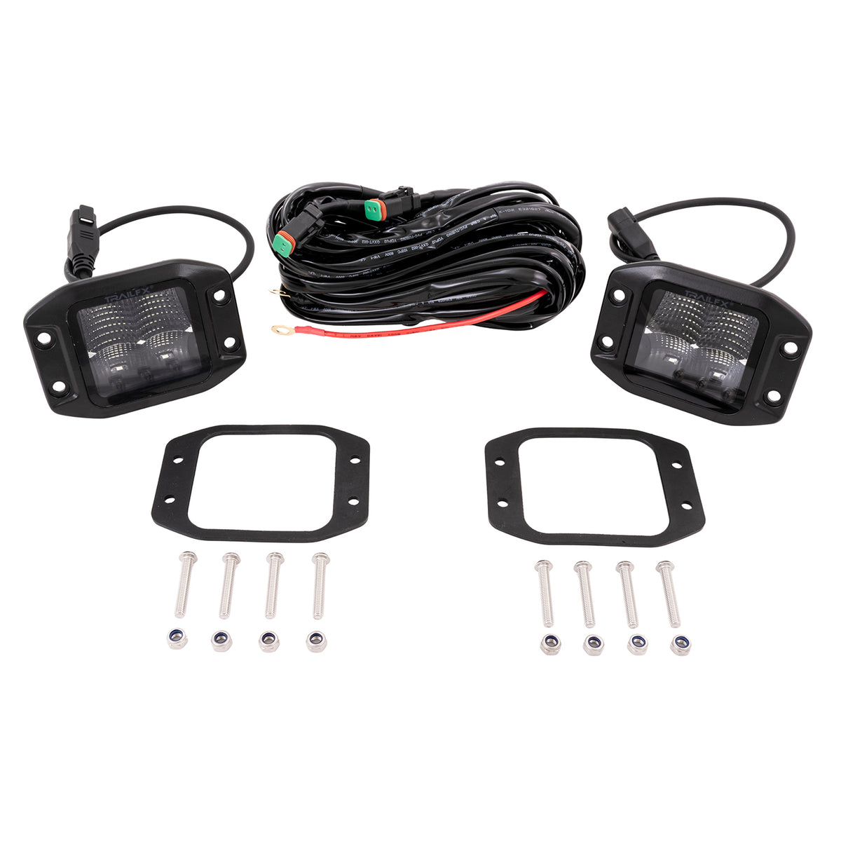 TrailFX Driving Light - 3 Inch Square, 40 Watt Blubs Amp Draw 3.4 AMP At 12 Volts (2X2FMBKF2)
