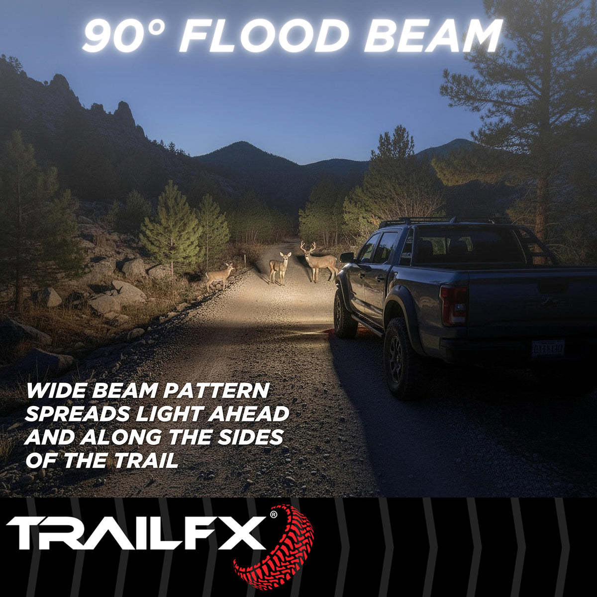 TrailFX Driving Light - 3 Inch Square, 20 Watt Blubs Amp Draw 1.2 AMP At 12 Volts (2X2FMF2)