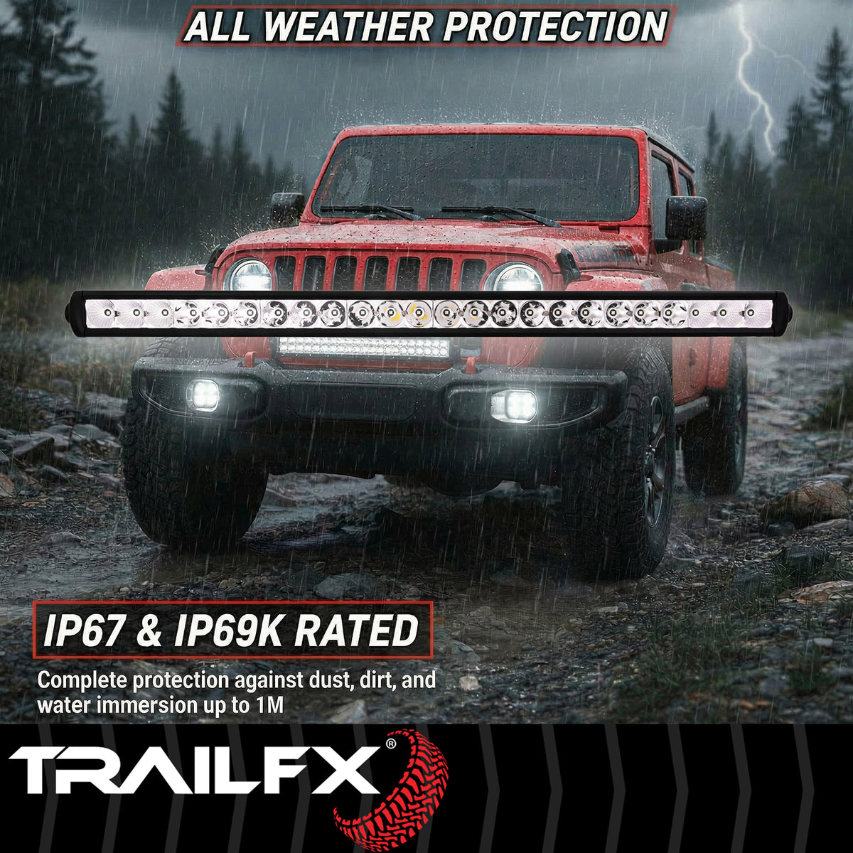 TrailFX Light Bar - 120 Watt Blubs Amp Draw 1.15 AMP At 12 Volts, 8 Degree Spot (30SRCM)