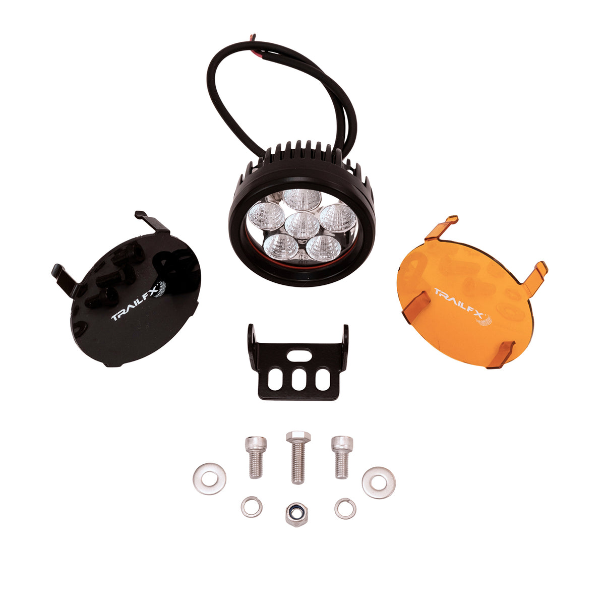 TrailFX Work Light - Pedestal Mount, 18 Watts, 60 Degree Flood Beam, 1440 Raw/ (3RNDF1)
