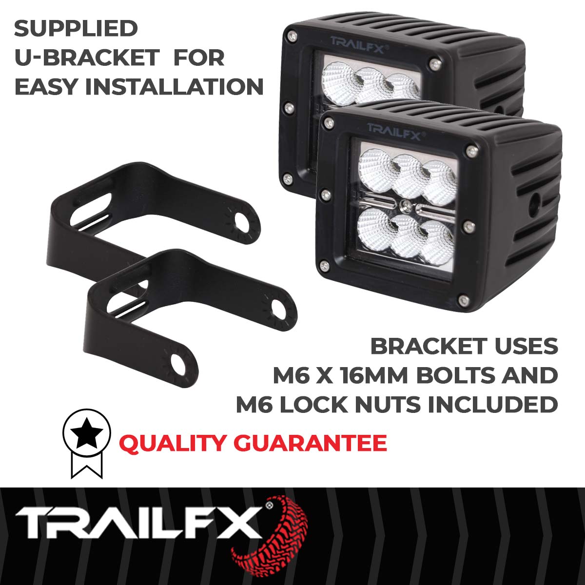 TrailFX Driving Light - 90 Degree Flood Beam, 1620 Raw Lumens/ 940 Effective (3X2CFPR)
