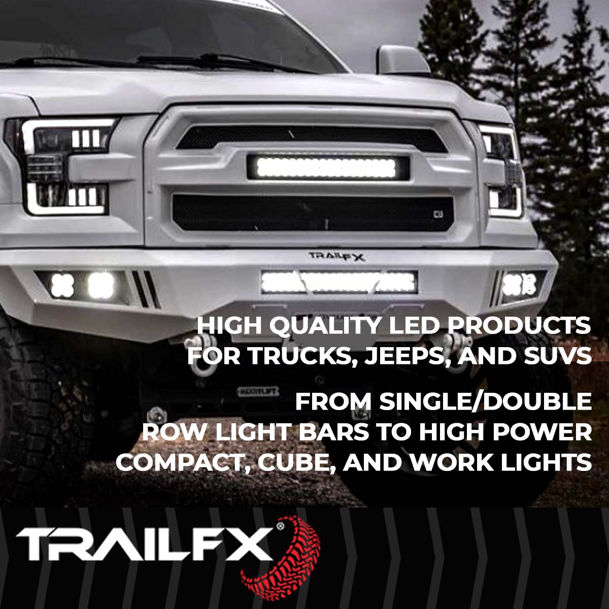 TrailFX Driving Light - 90 Degree Flood Beam, 1620 Raw Lumens/ 940 Effective (3X2CFPR)