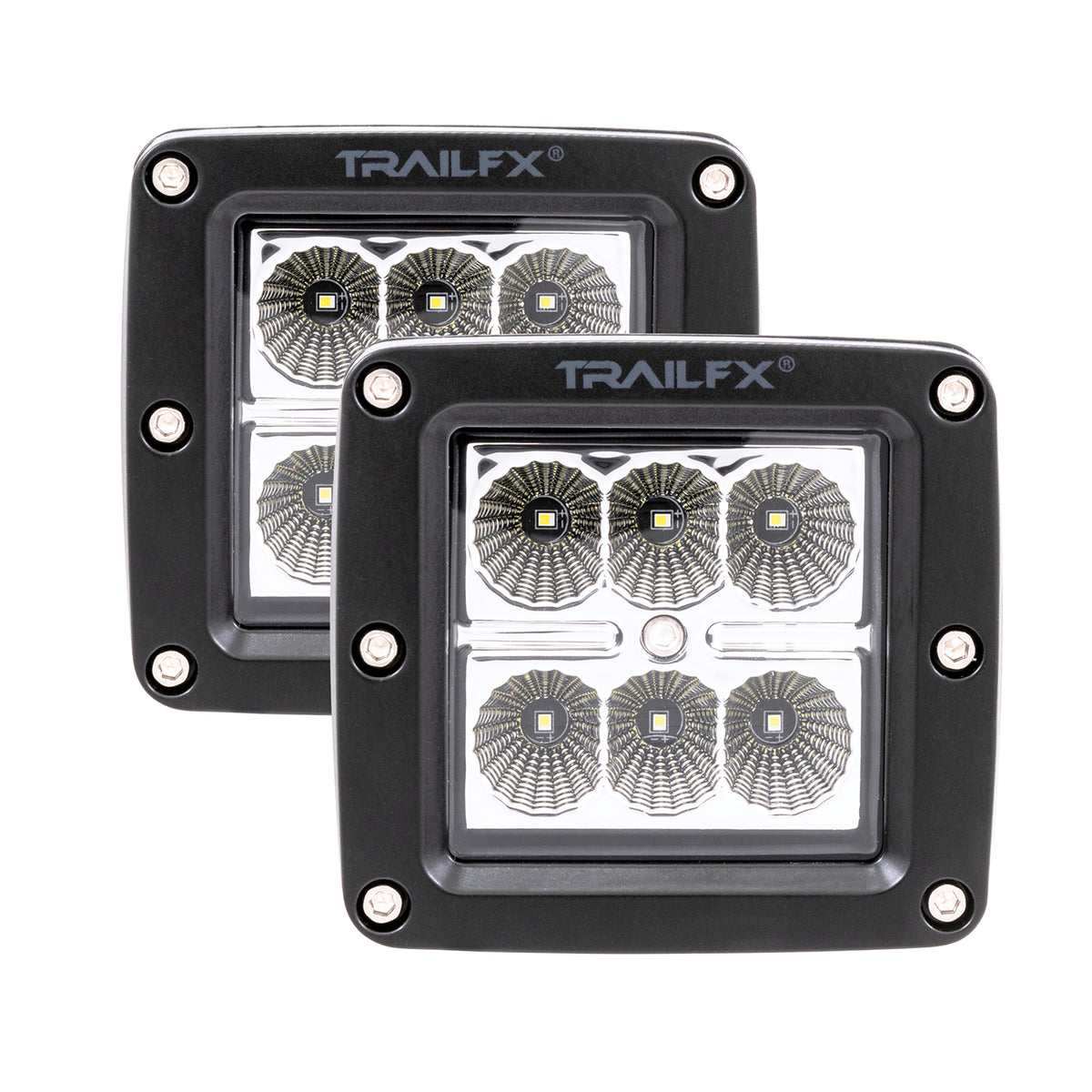TrailFX Driving Light - 3 Inch Square, 18 Watt Blubs Amp Draw 1.4 AMP At 12 Volts (3X2F2)