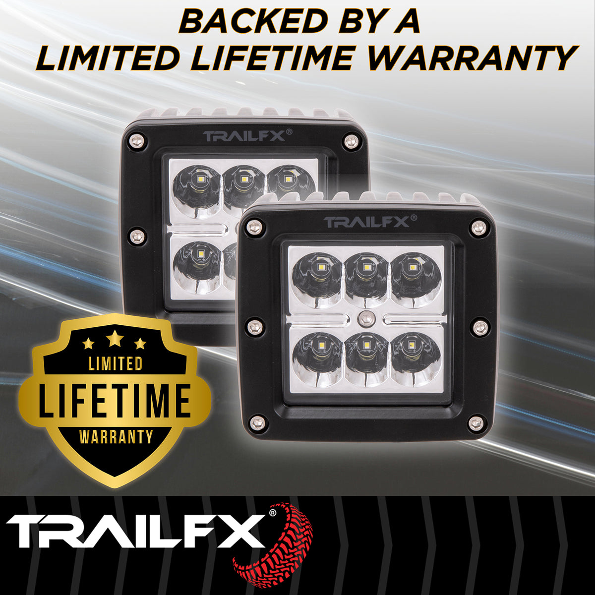TrailFX Driving Light - 3 Inch Square, 20 Watt Blubs Amp Draw 1.4 AMP At 12 Volts (3X2S2)