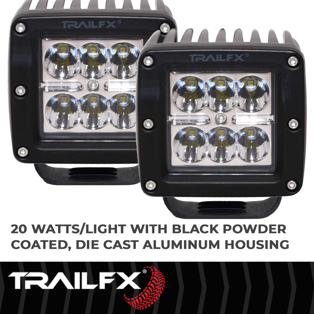 TrailFX Driving Light - 8 Degree Spot Beam, 1620 Raw Lumens/ 940 Effective Lumens (3X2CSPPR)