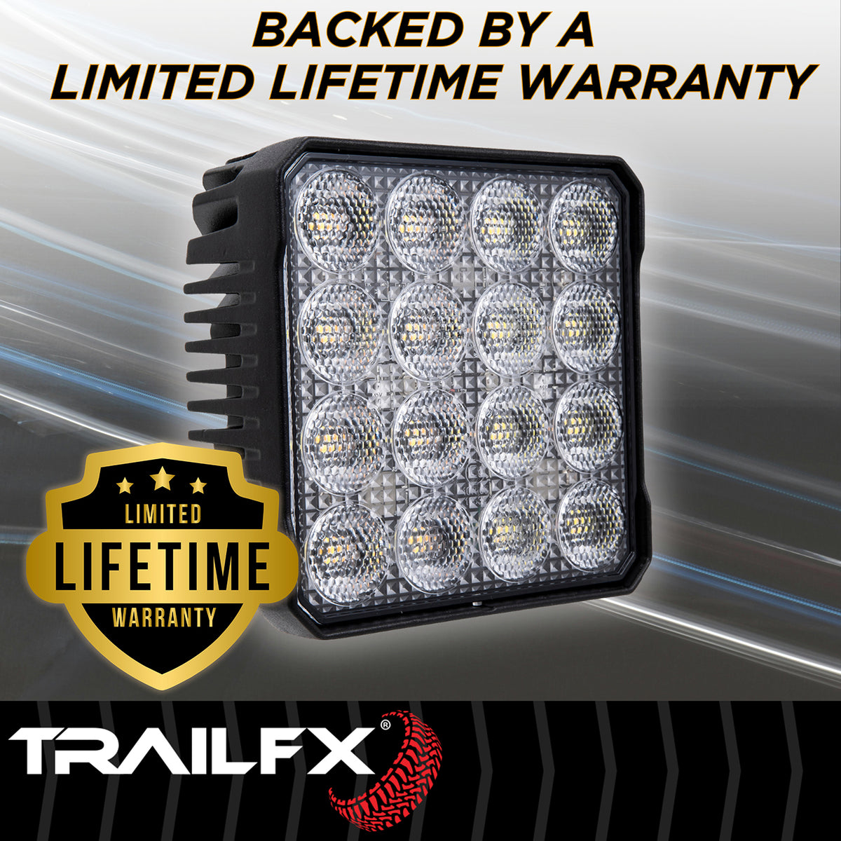 TrailFX Work Light - White Light with Amber Flashing Option, Pedestal Mount, 80 (4X4WLAMF1)